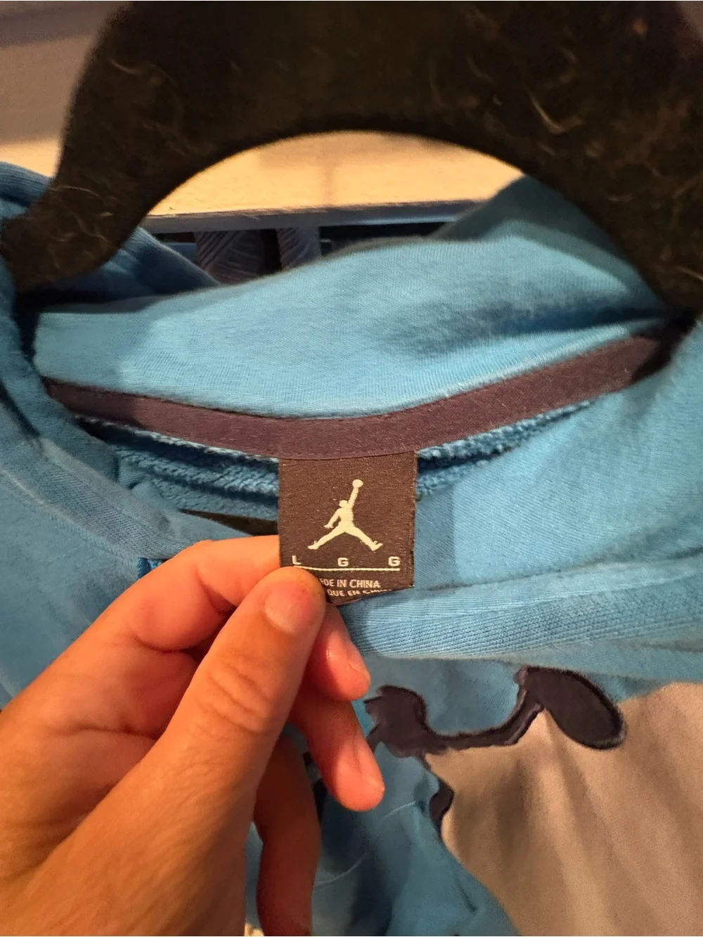 Vintage Jordan Blue Pullover Hoodie with Jumpman mens size L